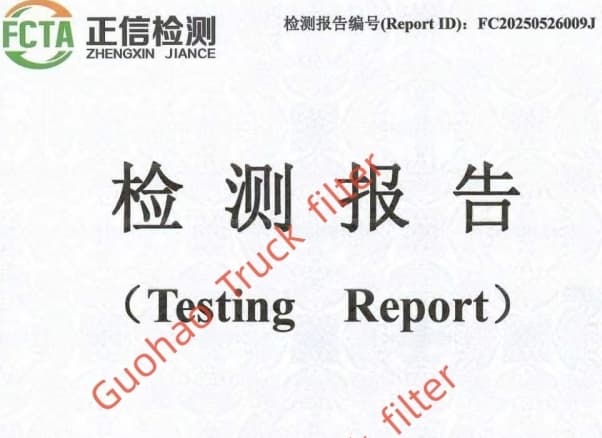Guohao truck filter moisture resistance testing